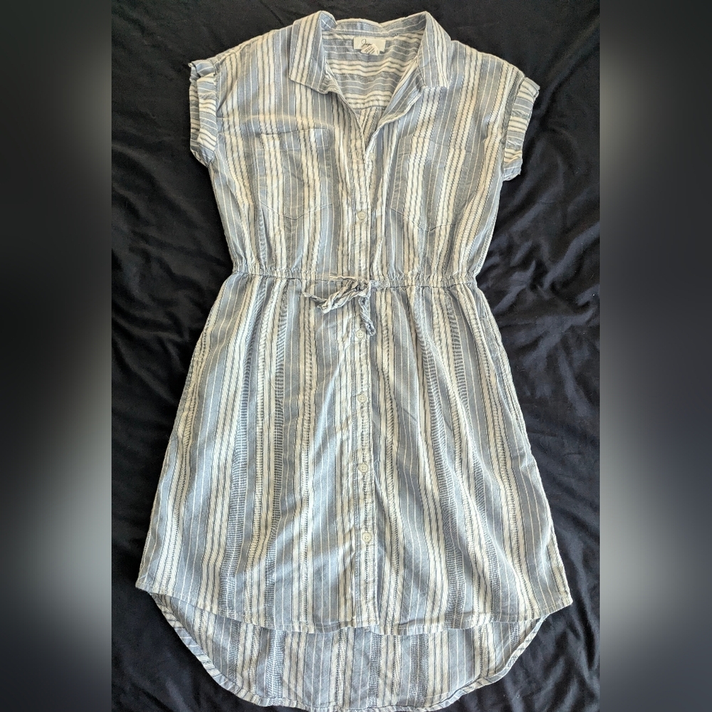 Japna Striped Button Front Dress